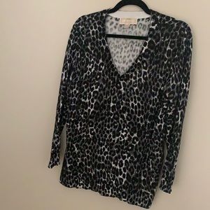 Michael Kors Black Leopard Print Sweater